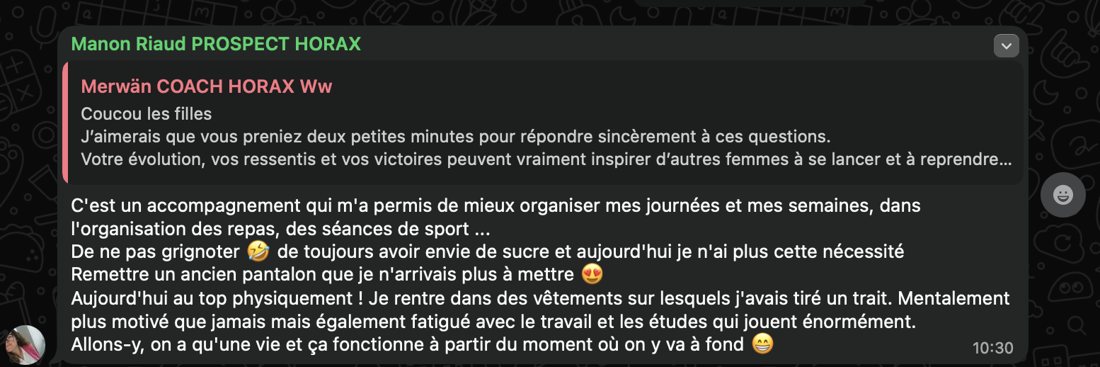 Capture WhatsApp — témoignage